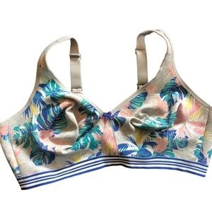 Cacique Unlined Full Coverage Bra Sz. 48DD No Wire Tropical Hawaiian Print